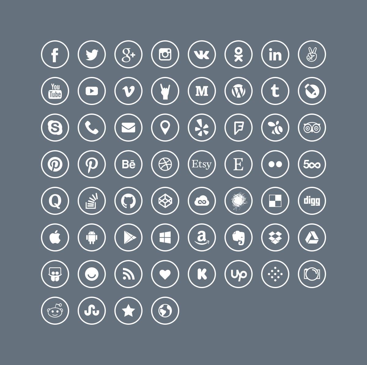 60 social media icons