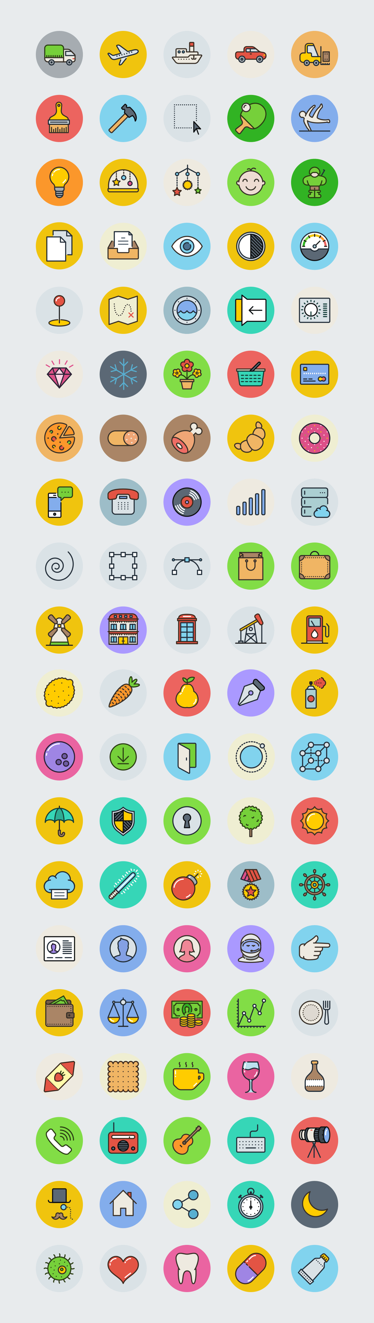 100 free Unigrid Flat vector icons