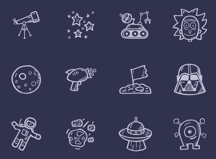Hand Drawn Space Icons